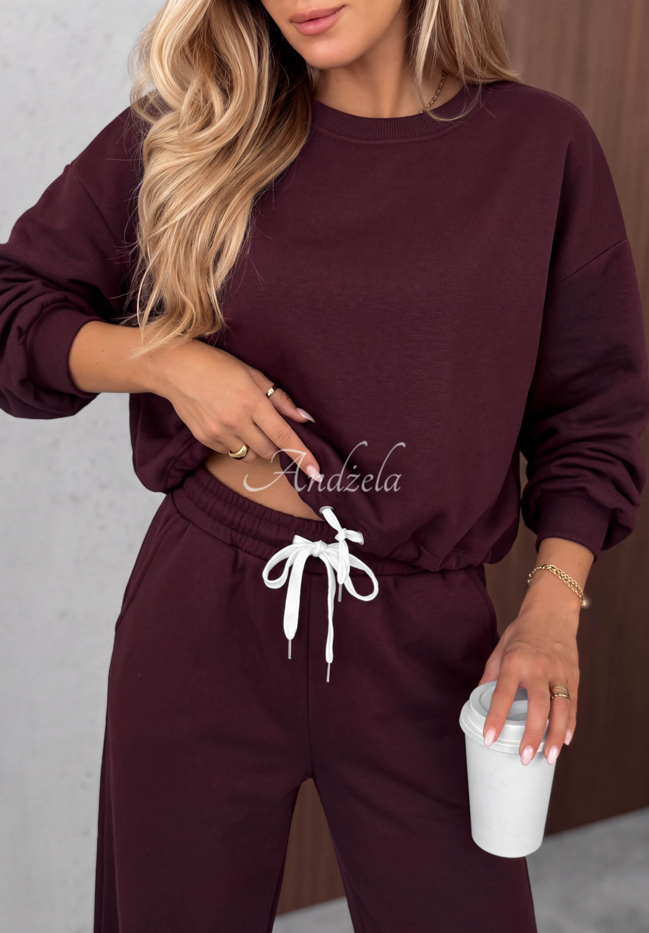 Wiskozowy komplet dresowy Berry Cute jagodowy