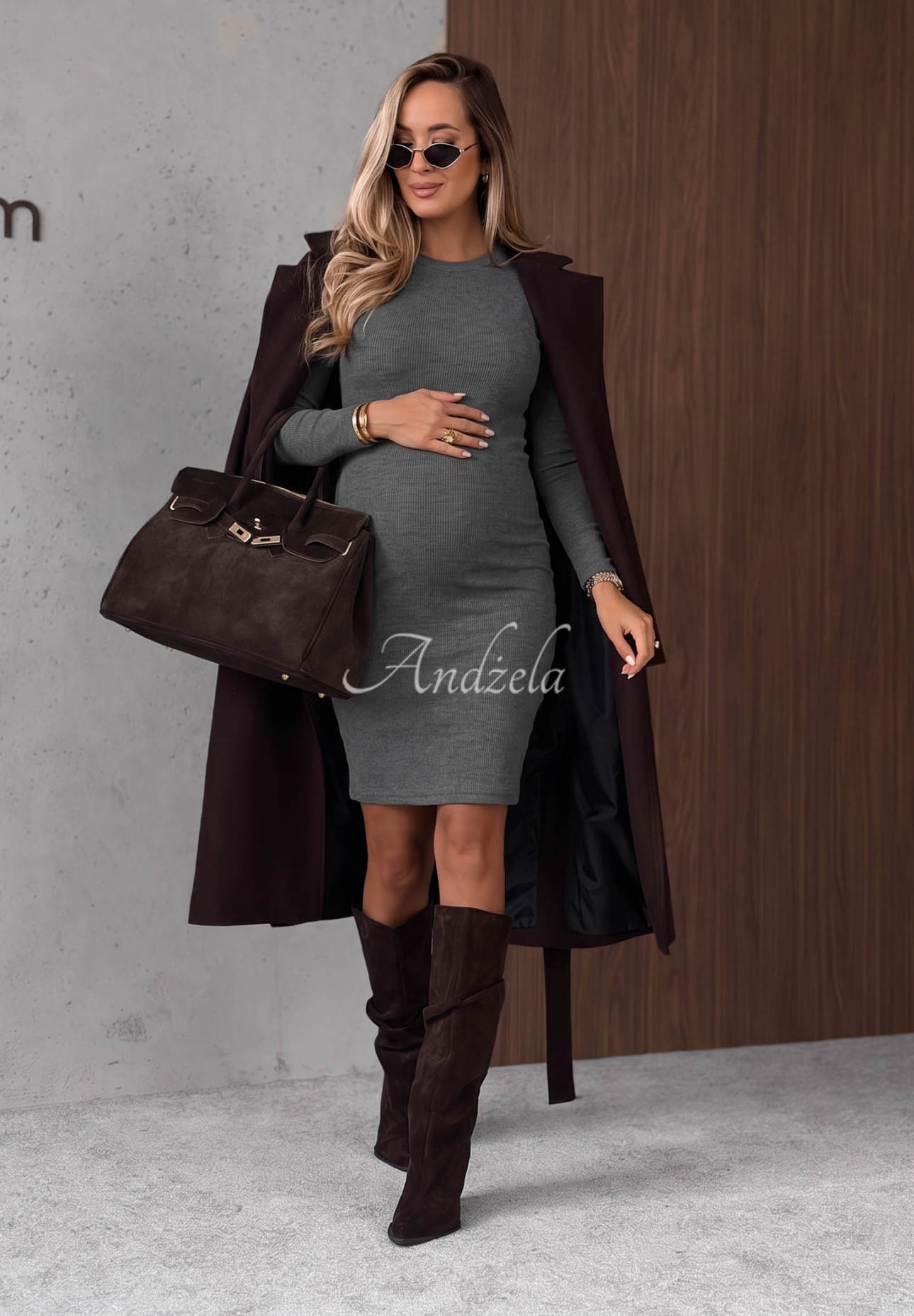 Every Season Dark Gray Striped Cotton Mini Dress