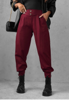 Materiałowe spodnie joggery z guzikami Divine Charm czarne