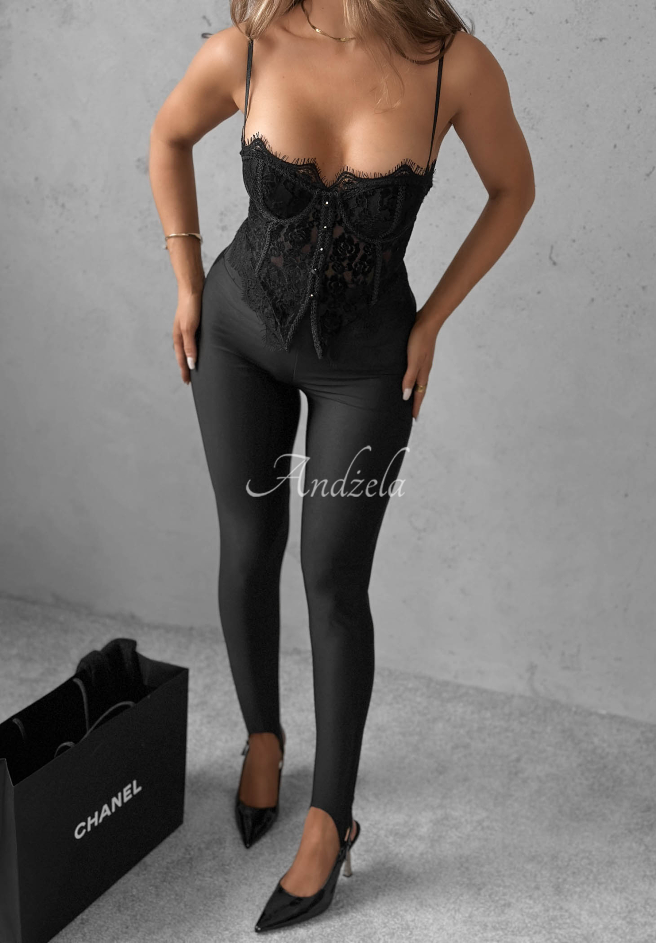 Chloe Black Lace Corset Top