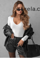 Bluzka longsleeve z dekoltem Main Girl czekoladowa