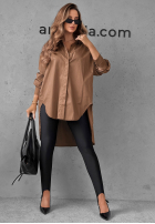 Asymetryczna koszula z kołnierzem Soft Darling khaki