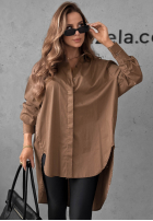 Asymetryczna koszula z kołnierzem Soft Darling khaki