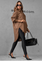 Asymetryczna koszula z kołnierzem Soft Darling khaki