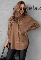 Asymetryczna koszula z kołnierzem Soft Darling khaki