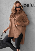 Asymetryczna koszula z kołnierzem Soft Darling khaki
