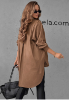 Asymetryczna koszula z kołnierzem Soft Darling khaki