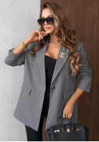 Elegancka marynarka z kołnierzem Timeless Poise burgundowa