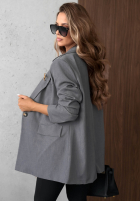 Elegancka marynarka z kołnierzem Timeless Poise burgundowa