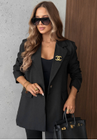 Elegancka marynarka z kołnierzem Timeless Poise burgundowa