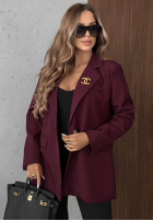 Elegancka marynarka z kołnierzem Timeless Poise burgundowa