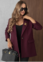 Elegancka marynarka z kołnierzem Timeless Poise burgundowa
