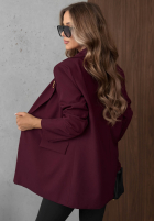 Elegancka marynarka z kołnierzem Timeless Poise burgundowa