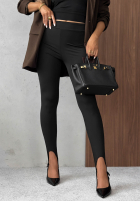 Gładkie dopasowane legginsy z zapiętkami Fine Shape czarne