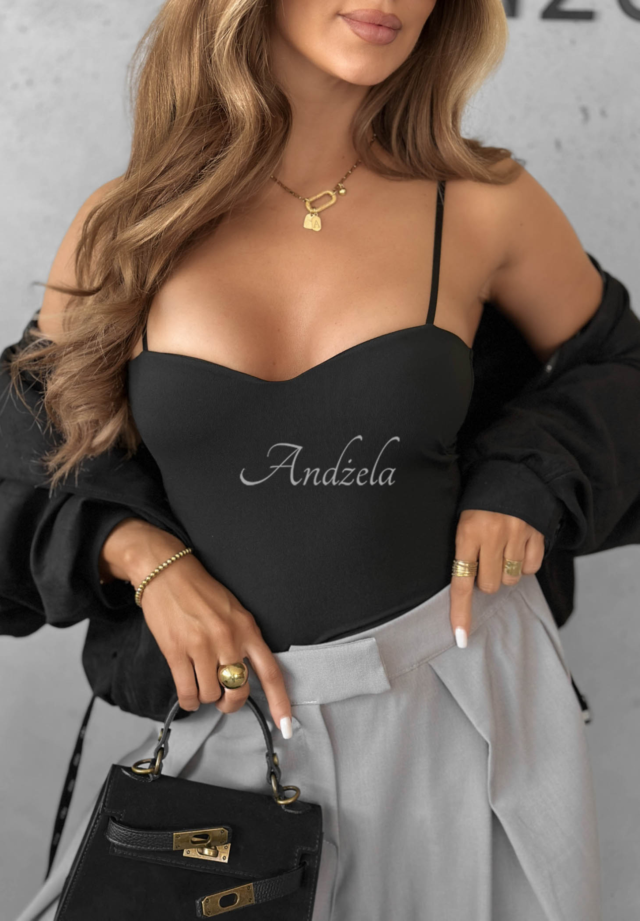 Dark Charm Black Short V-Neck Top with Straps (Viscose)