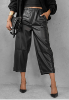 Skórzane spodnie mom fit Warm Vanilla czekoladowe