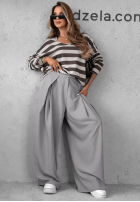 Bluzka longsleeve w paski Mocha Touch beżowo-czekoladowa