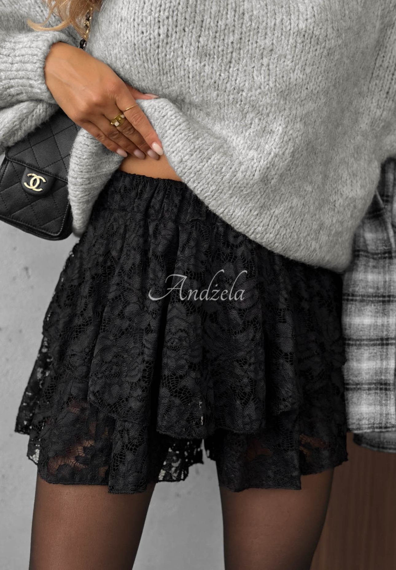 Pretty Angel Black Lace Skirt-Shorts