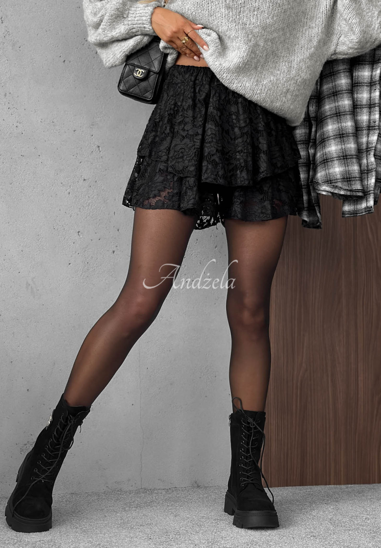 Pretty Angel Black Lace Skirt-Shorts