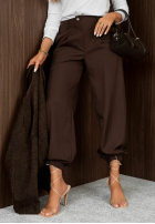 Eleganckie spodnie joggery z gumką w pasie Timeless Poise szare