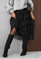 Koronkowa spódnica maxi z falbankami Romantic Soul khaki