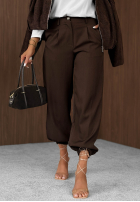 Eleganckie spodnie joggery z gumką w pasie Timeless Poise szare