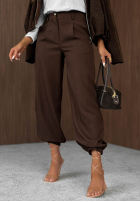 Eleganckie spodnie joggery z gumką w pasie Timeless Poise szare