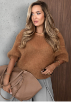 Moherowy sweter z krótkimi rękawami Soft Serenity śliwkowy
