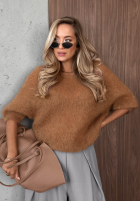 Moherowy sweter z krótkimi rękawami Soft Serenity śliwkowy