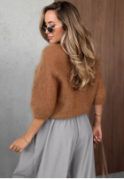 Moherowy sweter z krótkimi rękawami Soft Serenity śliwkowy