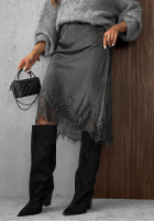 Spódnica maxi z koronką Subtle Lace czekoladowa
