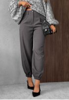 Eleganckie spodnie joggery z gumką w pasie Timeless Poise szare