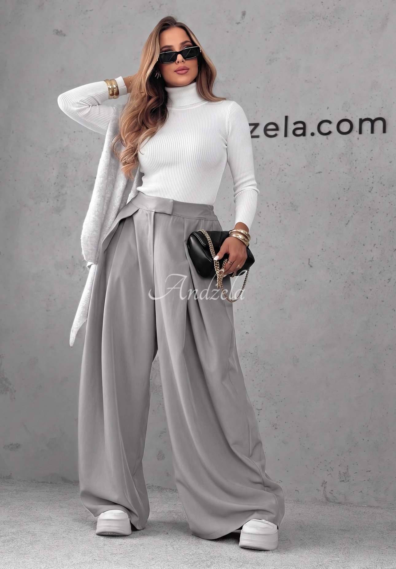Fitted turtleneck sweater Solange ecru