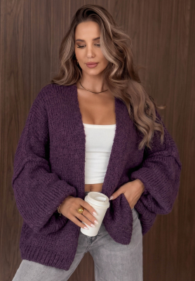 Be Gentle And Kind Oversized Wool Cardigan in Berry