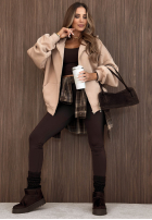 Bluza z kapturem oversize Don't Tell beżowa