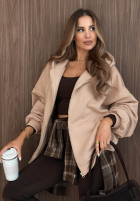 Bluza z kapturem oversize Don't Tell beżowa