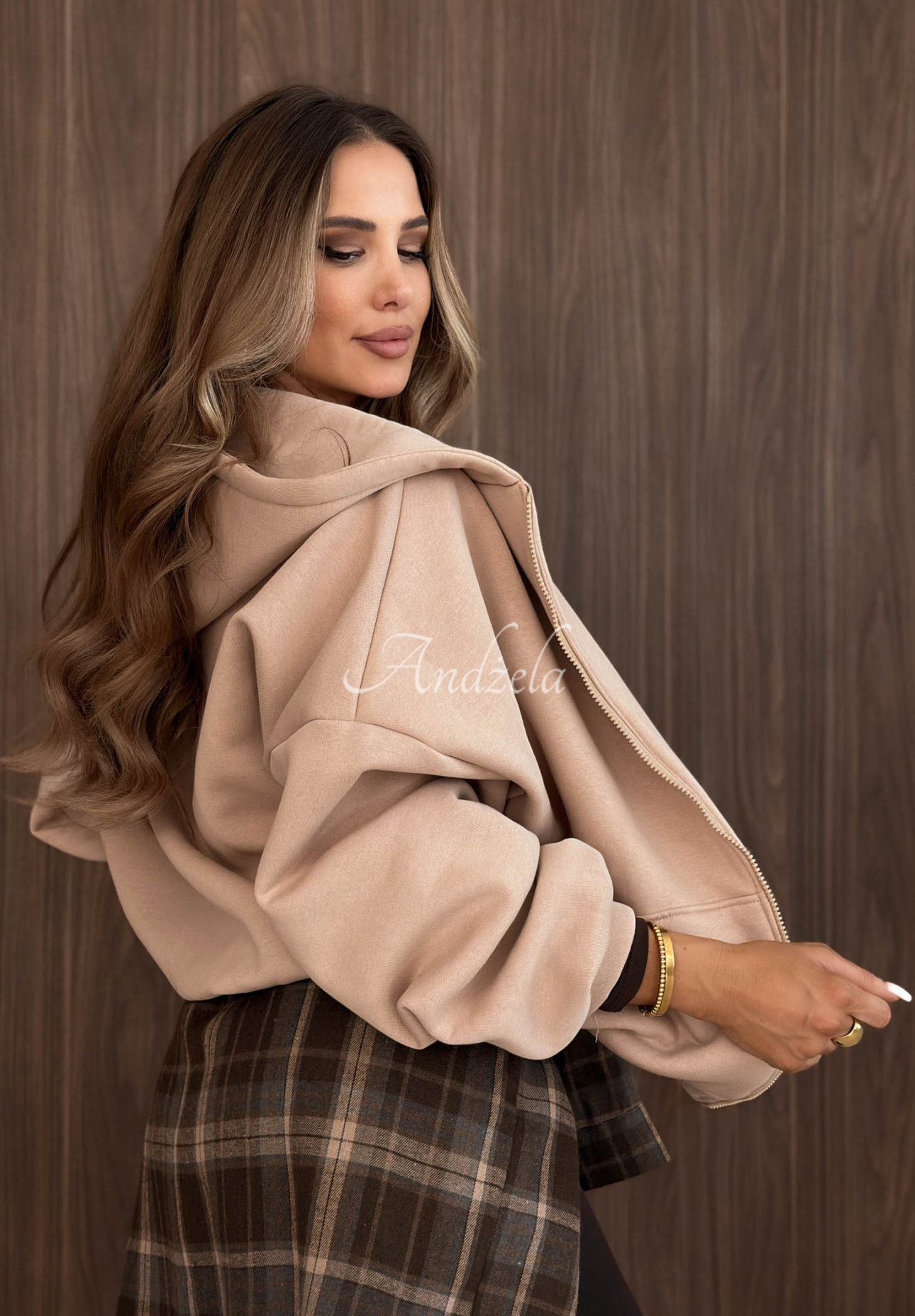 Don't Tell oversized hoodie, beige