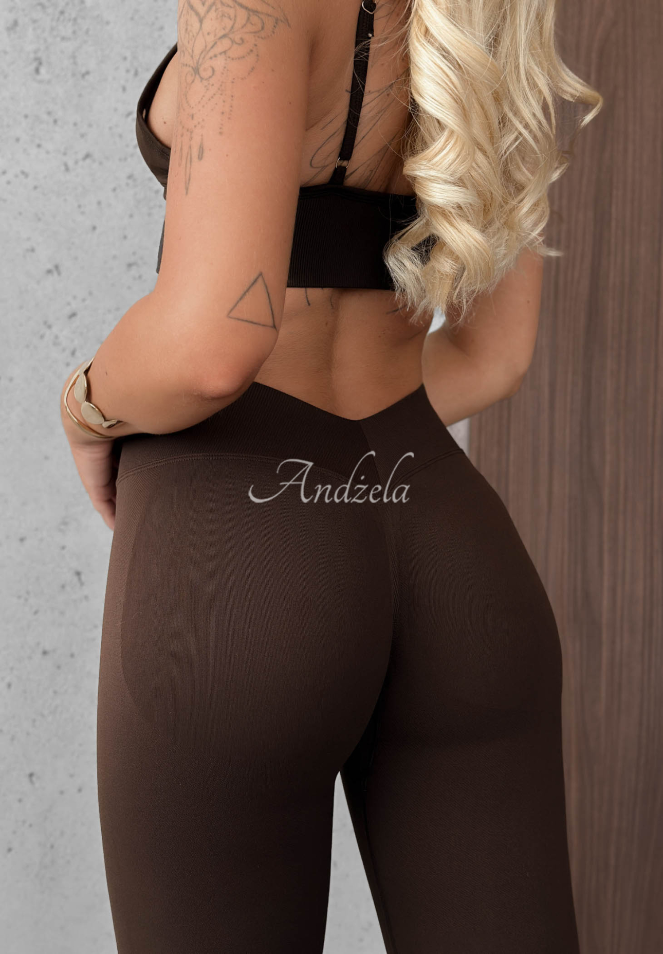 Good Company Chocolate-Colored Short Top and Fitted Leggings Set