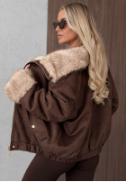 Kurtka parka z futerkiem Frozen Kiss czekoladowa