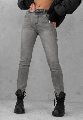 Spodnie jeansowe skinny Pretty Basic szare