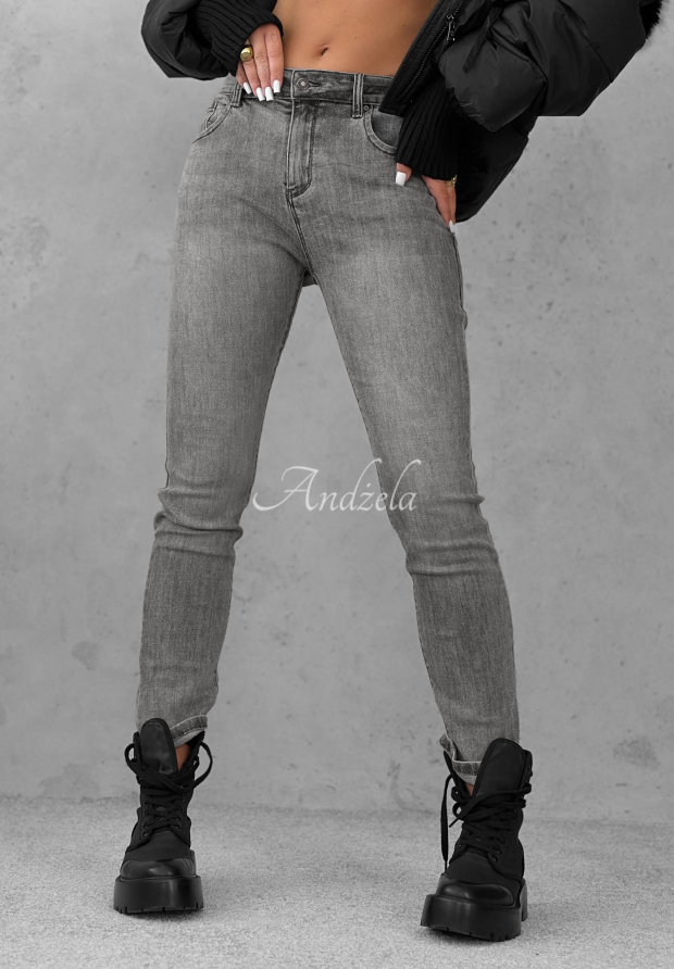 Spodnie jeansowe skinny Pretty Basic szare