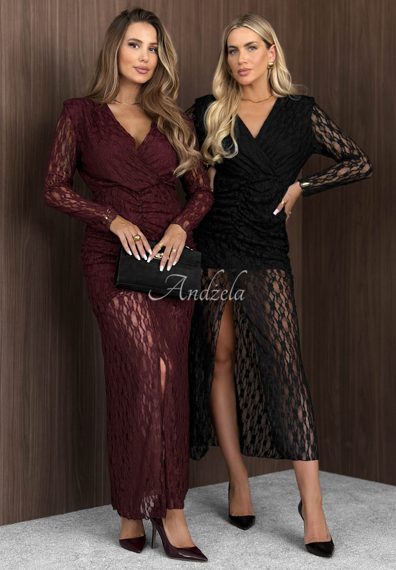 Party Calling Black Lace Dress with Slit