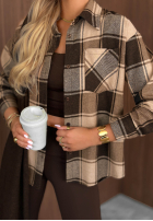 Koszula w kratę Everyday Crush beżowo-szara