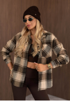 Koszula w kratę Everyday Crush beżowo-szara