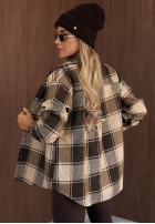 Koszula w kratę Everyday Crush beżowo-szara