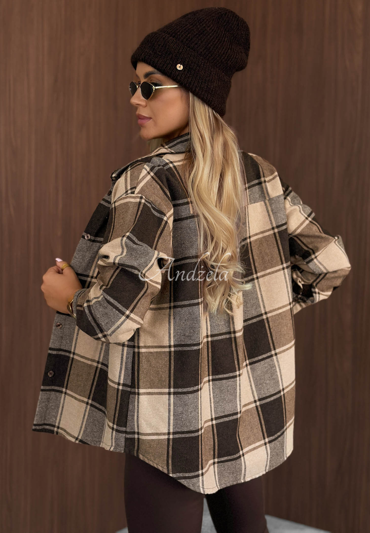 Everyday Crush Beige and Chocolate-Brown Checkered Shirt