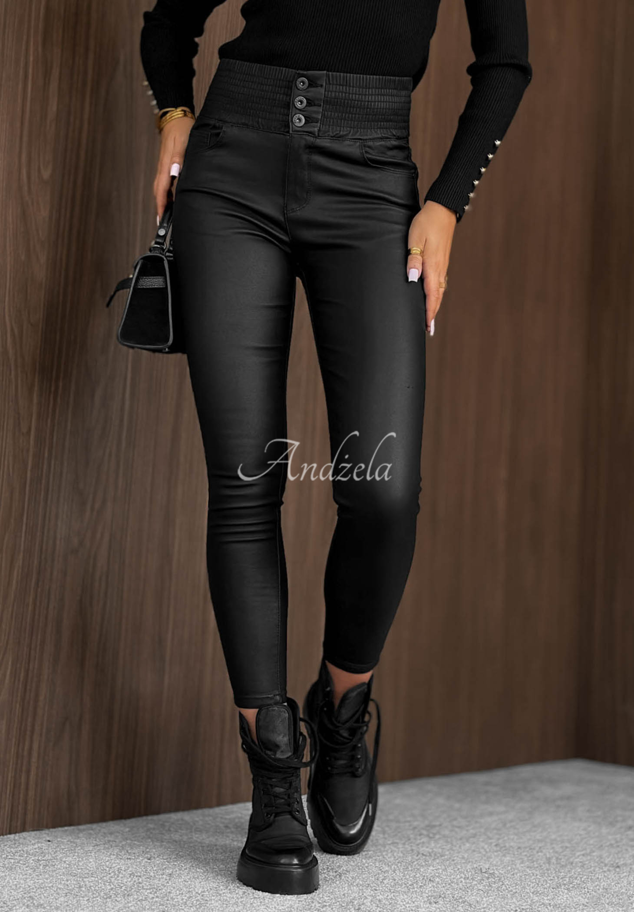 Same Story Black Leather Skinny Pants
