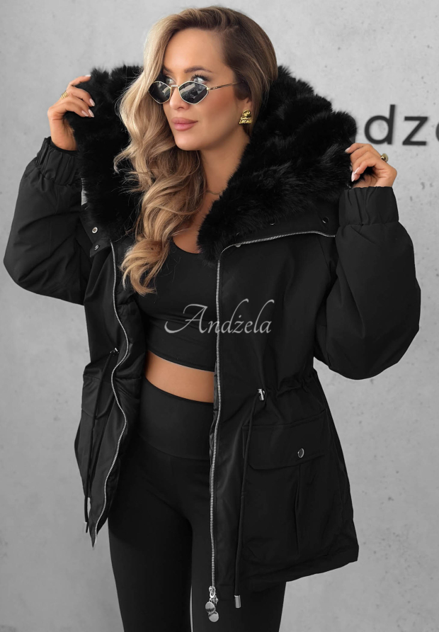 Kr&oacute;tka kurtka parka z futerkiem Last Chapter czarna