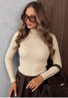 Prążkowana bluzka z wiskozy Essential Fit burgundowa