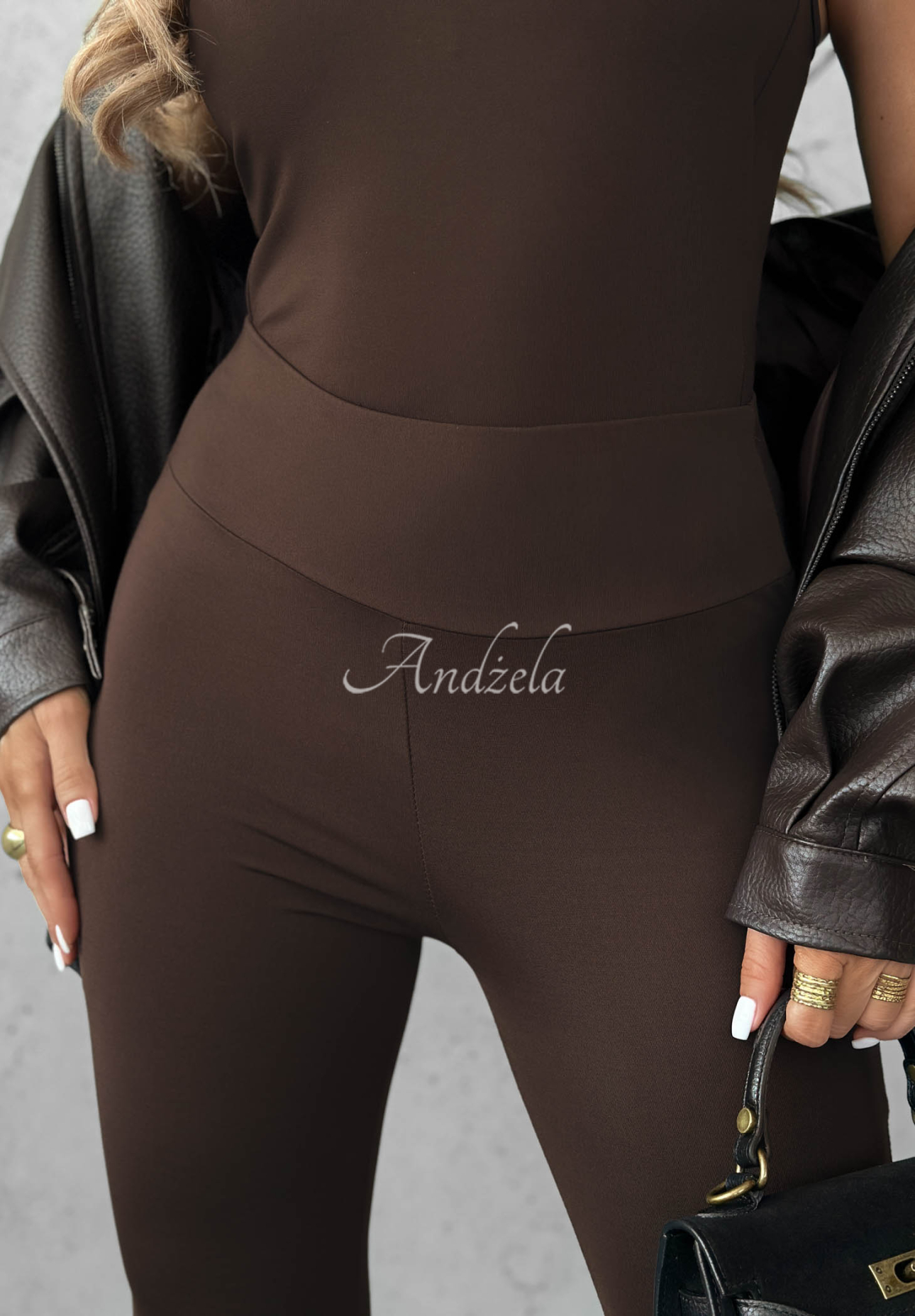 Tease Me Chocolate-Colored Push-Up Bell-Bottom Viscose Leggings